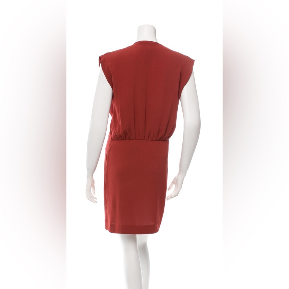 Diane Von Furstenberg Red Reara 100% Silk Flattering Drape Front Dress Sz 6 Red - Picture 4 of 9